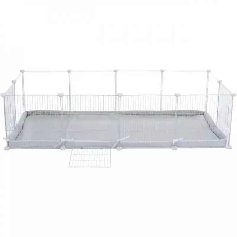 Trixie Indoor-Auslauf TX-62460 für Meerschweinchen/Kaninchen, Metall, Grau, 1400×700×350 mm