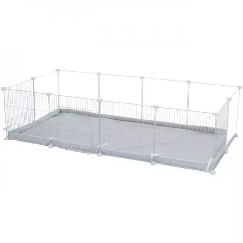 Trixie Indoor-Auslauf TX-62460 für Meerschweinchen/Kaninchen, Metall, Grau, 1400×700×350 mm