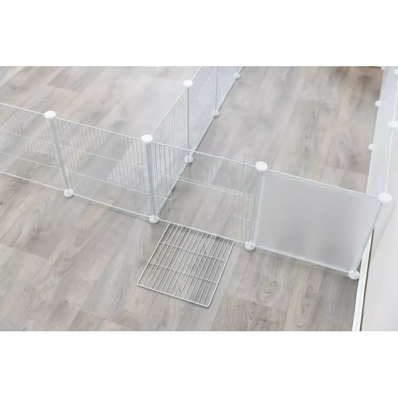 Trixie Indoor-Auslauf TX-62460 für Meerschweinchen/Kaninchen, Metall, Grau, 1400×700×350 mm