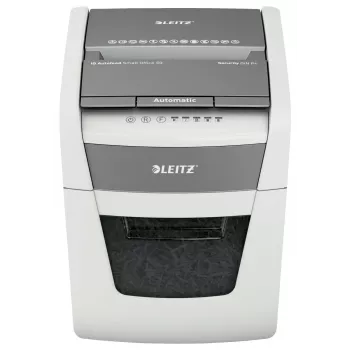 Aktenvernichter LEITZ IQ Autofeed Small Office50 P4 — Mikroschnitt 4x28 mm, 50-Blatt-Autofeed, 22 cm Einzug, 20 L Auffangbehälter