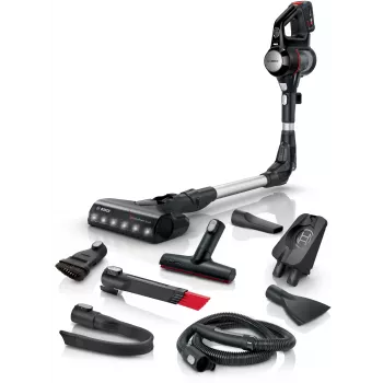 Stabstaubsauger Bosch BCS711PET — kabellos 18 V, 40 min Laufzeit, 0,3 l beutellos, für Hartböden und Teppiche, rot/schwarz