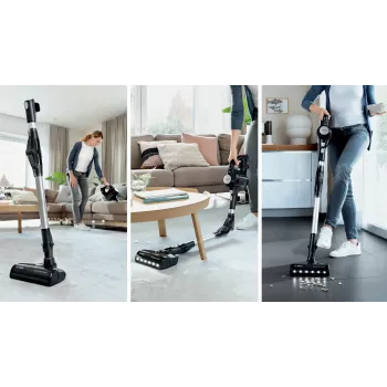 Stabstaubsauger Bosch BCS711PET — kabellos 18 V, 40 min Laufzeit, 0,3 l beutellos, für Hartböden und Teppiche, rot/schwarz