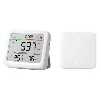 CO2-Monitor SwitchBot Meter Pro — CO2-, Temperatur- und Luftfeuchtigkeitsmessung, LCD, Batterie (AA), ABS-Gehäuse, 5 V, Temp.-Bereich -20–80°C