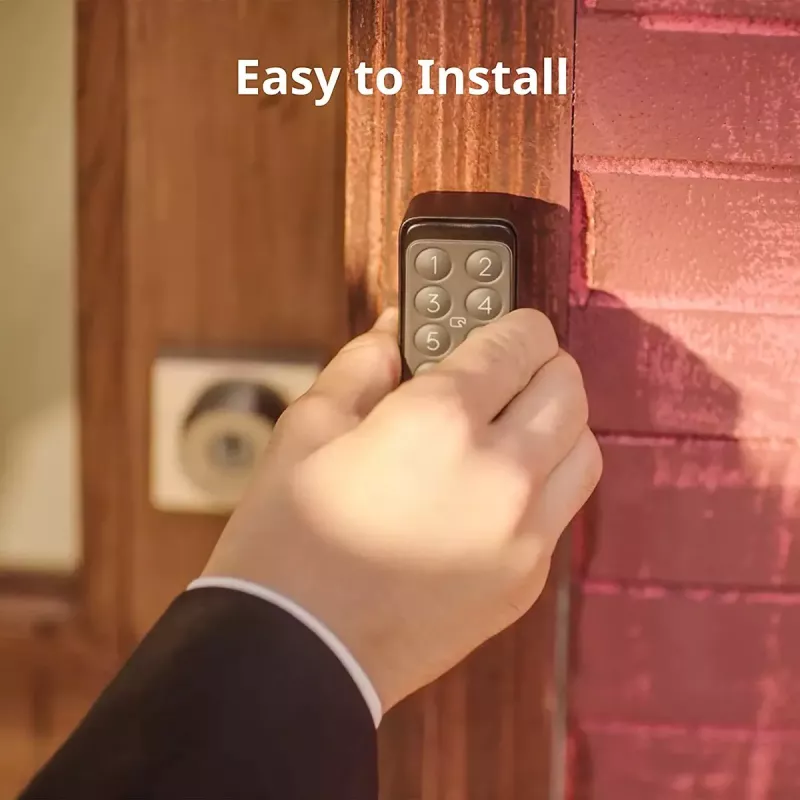 Smart-Türschloss SwitchBot Keypad Touch — Code- und Fingerabdruckzugang, schwarz, CR123A-Batterien, kabellos, 38×36×112 mm