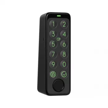 Smart-Türschloss SwitchBot Keypad Touch — Code- und Fingerabdruckzugang, schwarz, CR123A-Batterien, kabellos, 38×36×112 mm