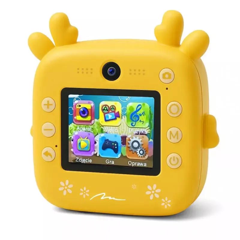 Kinder-Digitalkamera MEDIA-TECH SNAPI MT4108 — 8 MP interpoliert, 1280x720 LCD, 1000 mAh, USB-C, microSD-Slot, gelb