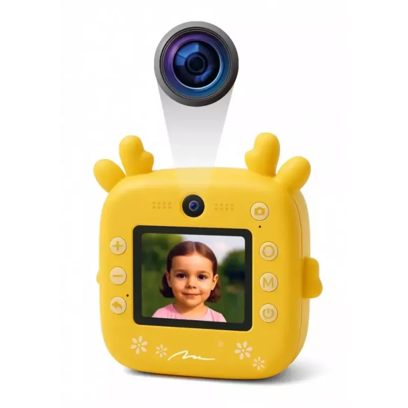 Kinder-Digitalkamera MEDIA-TECH SNAPI MT4108 — 8 MP interpoliert, 1280x720 LCD, 1000 mAh, USB-C, microSD-Slot, gelb