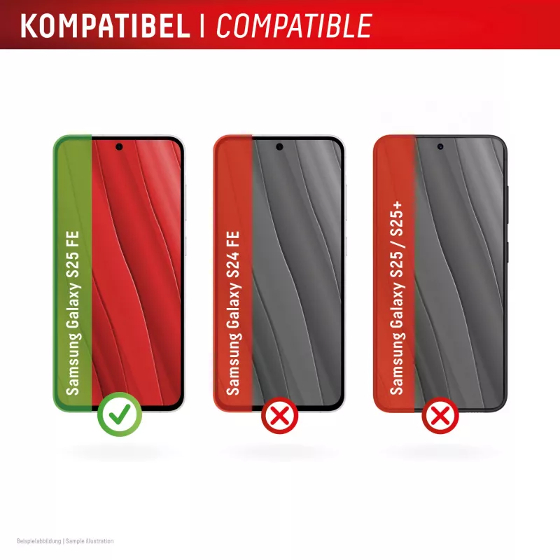 Klarglas-Displayschutz/Rückseitenschutz e.v.i. 02204 für Samsung Galaxy S25 FE, transparent, 1 Stk.