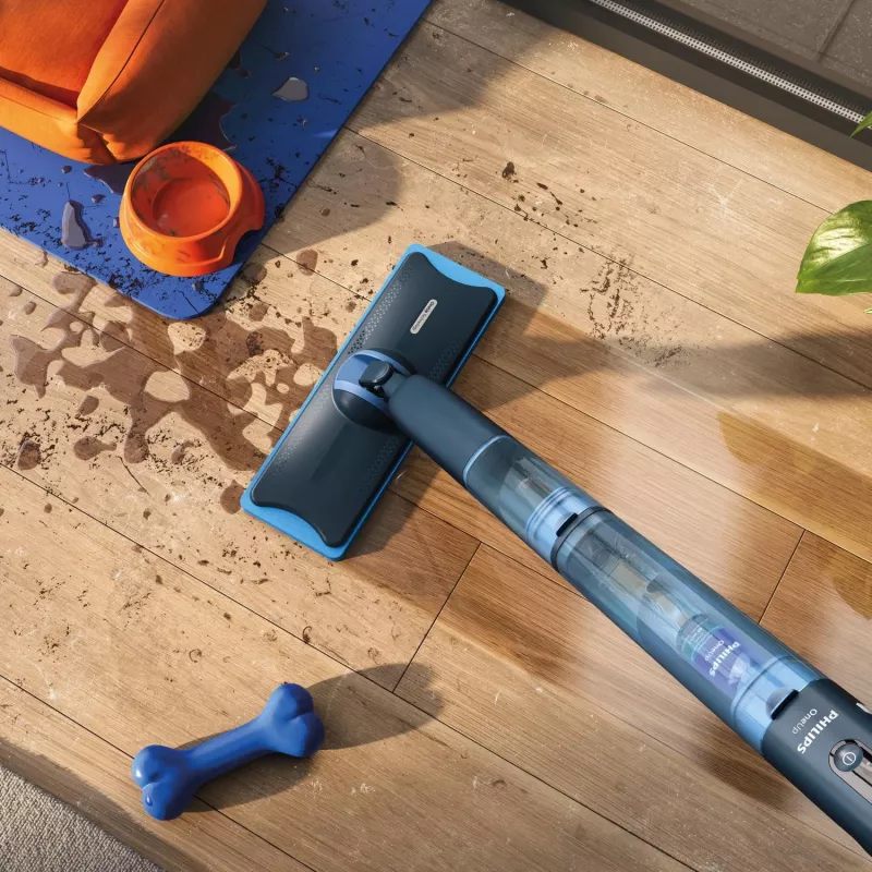 Philips 5000 series OneUp Electric Mop, Kabelloser Wischmopp, 0,178 L, Blau, 0,281 L, 70 Min., 350 mm