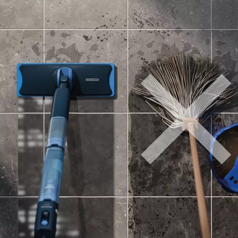 Philips 5000 series OneUp Electric Mop, Kabelloser Wischmopp, 0,178 L, Blau, 0,281 L, 70 Min., 350 mm