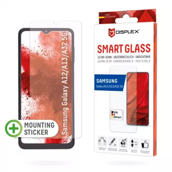Displex Smart Glass (9H) für Samsung Galaxy A12/A13/A32 5G, Montageaufkleber, unzerbrechlich, ultradünn, unsichtbar