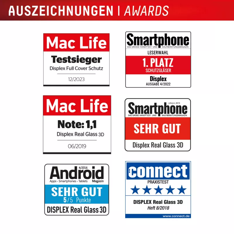 Displex Full Cover Screen Protector (10H) für Samsung Galaxy S24+/S25+, Eco-Montagerahmen, Full Cover