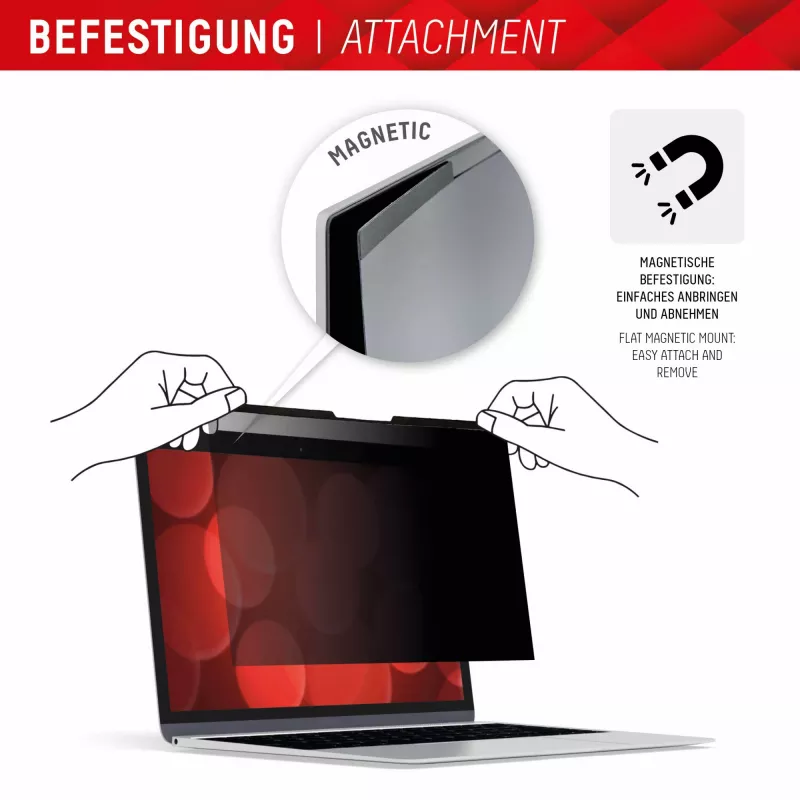 Displex PRIVACY SAFE magnetischer 2-Wege-Sichtschutzfilter für MacBook Air 13,6‘‘