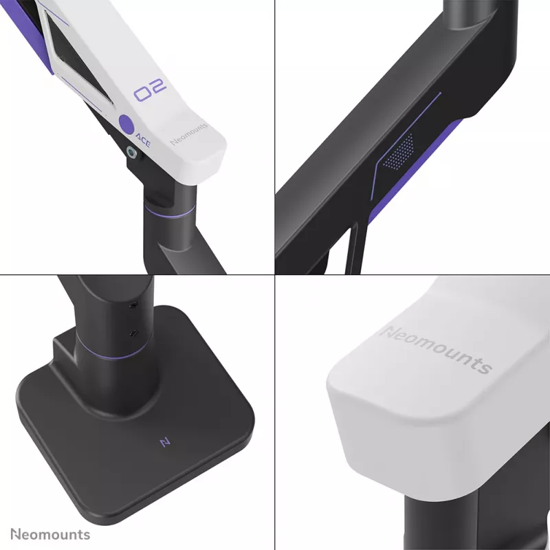 Neomounts DS70-256BL1 Gaming-Monitorarm für 24–57 Zoll Bildschirme, Gasfeder, Topfix, 30 kg Kapazität, VESA 75–200 mm