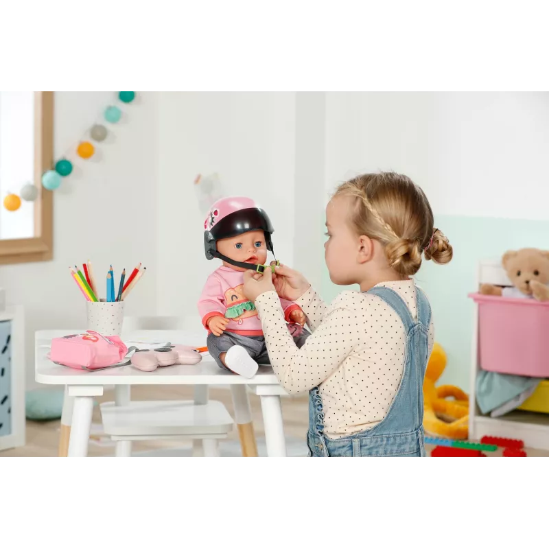 Puppenhelm ZAPF BABY born E-Scooter Helm 43 cm — Textil/Kunststoff, mehrfarbig, Alter 3–12
