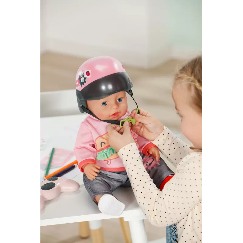Puppenhelm ZAPF BABY born E-Scooter Helm 43 cm — Textil/Kunststoff, mehrfarbig, Alter 3–12