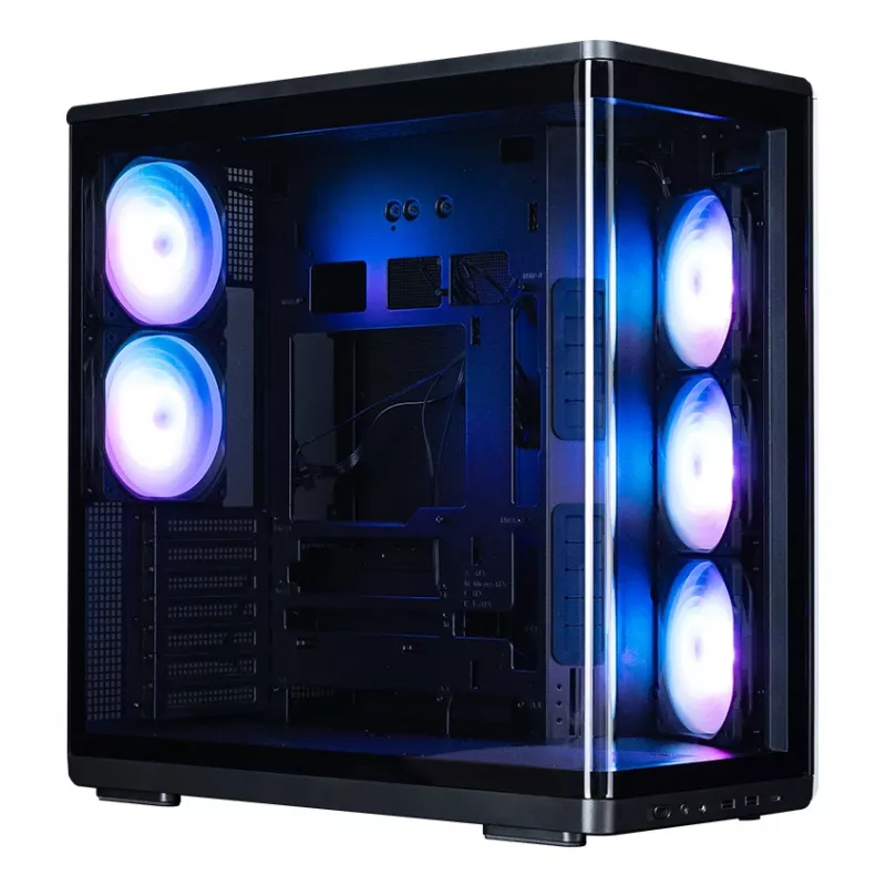 ZALMAN P60 Schwarz PC Midi Tower Gehäuse – ATX/Mini-ITX, gehärtetes Glas, 3x120mm Seiten- + 2x120mm Hecklüfter, 290×475×478 mm