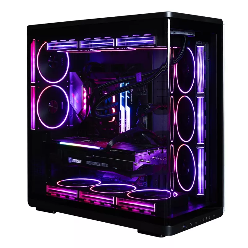 ZALMAN P60 Schwarz PC Midi Tower Gehäuse – ATX/Mini-ITX, gehärtetes Glas, 3x120mm Seiten- + 2x120mm Hecklüfter, 290×475×478 mm