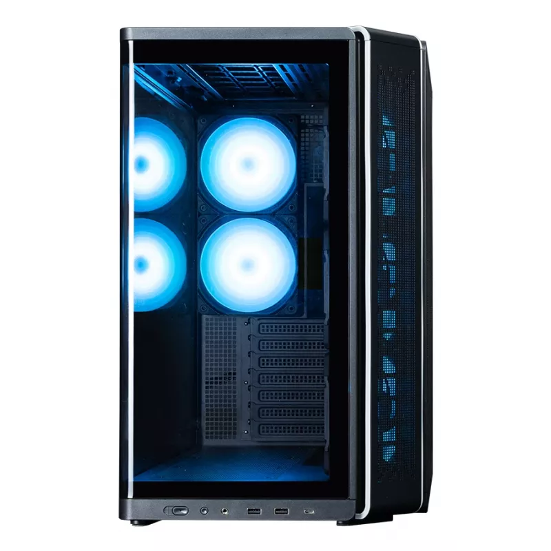 ZALMAN P60 Schwarz PC Midi Tower Gehäuse – ATX/Mini-ITX, gehärtetes Glas, 3x120mm Seiten- + 2x120mm Hecklüfter, 290×475×478 mm