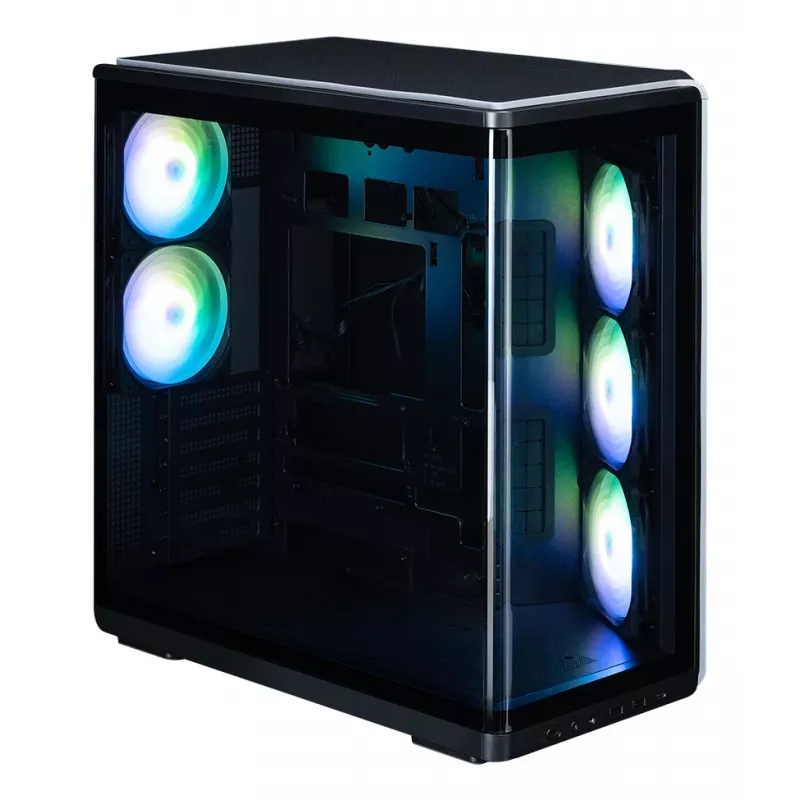 ZALMAN P60 Schwarz PC Midi Tower Gehäuse – ATX/Mini-ITX, gehärtetes Glas, 3x120mm Seiten- + 2x120mm Hecklüfter, 290×475×478 mm