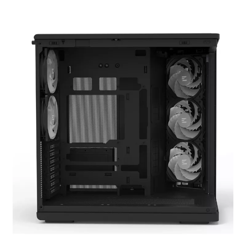 ZALMAN P60 Schwarz PC Midi Tower Gehäuse – ATX/Mini-ITX, gehärtetes Glas, 3x120mm Seiten- + 2x120mm Hecklüfter, 290×475×478 mm