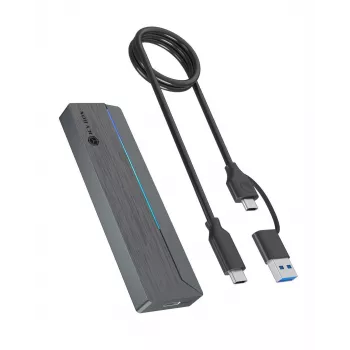 ICY BOX M.2 SATA/NVMe SSD-Gehäuse mit USB 3.2 Gen 2 Type-C und RGB-Beleuchtung