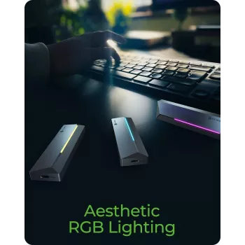 ICY BOX M.2 SATA/NVMe SSD-Gehäuse mit USB 3.2 Gen 2 Type-C und RGB-Beleuchtung