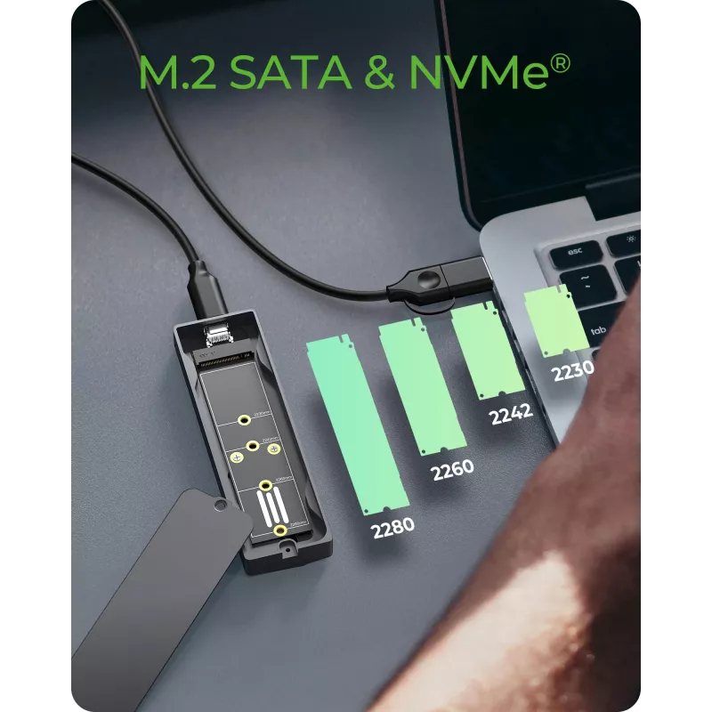 ICY BOX M.2 SATA/NVMe SSD-Gehäuse mit USB 3.2 Gen 2 Type-C und RGB-Beleuchtung