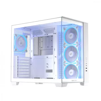 PC-Gehäuse ASUS A32 PLUS/WT/TG/ARGB Mid Tower, weiß, ATX, gehärtetes Glas, ARGB, USB-C, unterstützt GPUs bis 420 mm