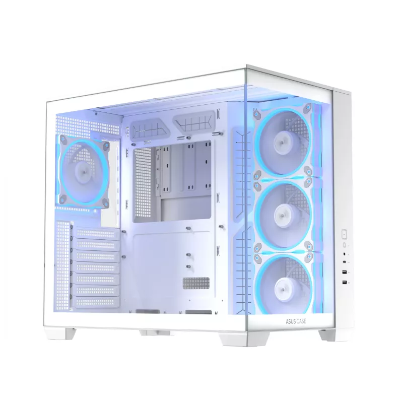 PC-Gehäuse ASUS A32 PLUS/WT/TG/ARGB Mid Tower, weiß, ATX, gehärtetes Glas, ARGB, USB-C, unterstützt GPUs bis 420 mm