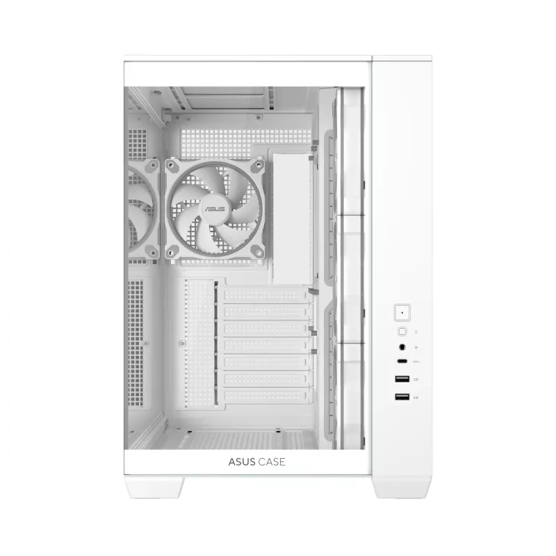 PC-Gehäuse ASUS A32 PLUS/WT/TG/ARGB Mid Tower, weiß, ATX, gehärtetes Glas, ARGB, USB-C, unterstützt GPUs bis 420 mm