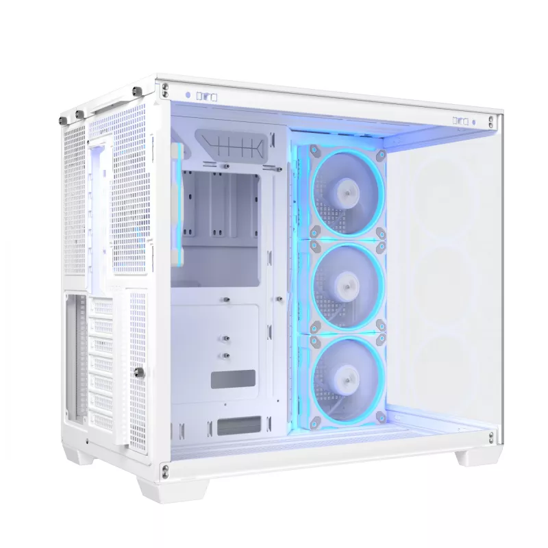 PC-Gehäuse ASUS A32 PLUS/WT/TG/ARGB Mid Tower, weiß, ATX, gehärtetes Glas, ARGB, USB-C, unterstützt GPUs bis 420 mm