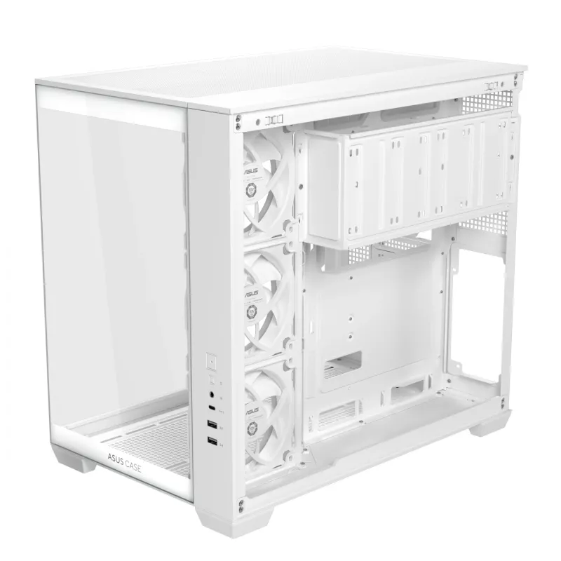 PC-Gehäuse ASUS A32 PLUS/WT/TG/ARGB Mid Tower, weiß, ATX, gehärtetes Glas, ARGB, USB-C, unterstützt GPUs bis 420 mm