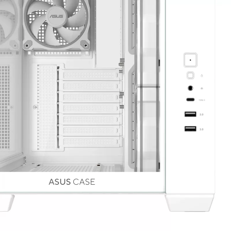 PC-Gehäuse ASUS A32 PLUS/WT/TG/ARGB Mid Tower, weiß, ATX, gehärtetes Glas, ARGB, USB-C, unterstützt GPUs bis 420 mm