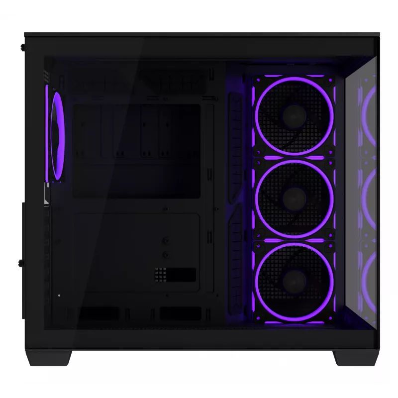 PC-Gehäuse ASUS A32 PLUS ATX, schwarz — gehärtetes Glas, RGB-Lüfter, USB-C, unterstützt ATX/Micro-ATX/Mini-ITX