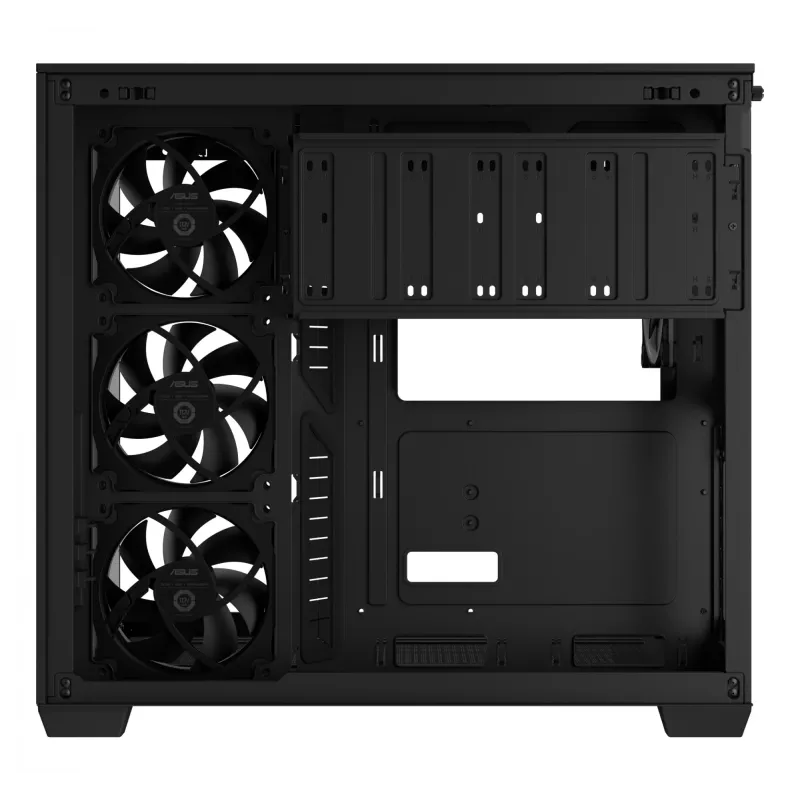 PC-Gehäuse ASUS A32 PLUS ATX, schwarz — gehärtetes Glas, RGB-Lüfter, USB-C, unterstützt ATX/Micro-ATX/Mini-ITX