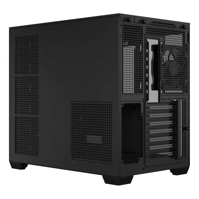 PC-Gehäuse ASUS A32 PLUS ATX, schwarz — gehärtetes Glas, RGB-Lüfter, USB-C, unterstützt ATX/Micro-ATX/Mini-ITX