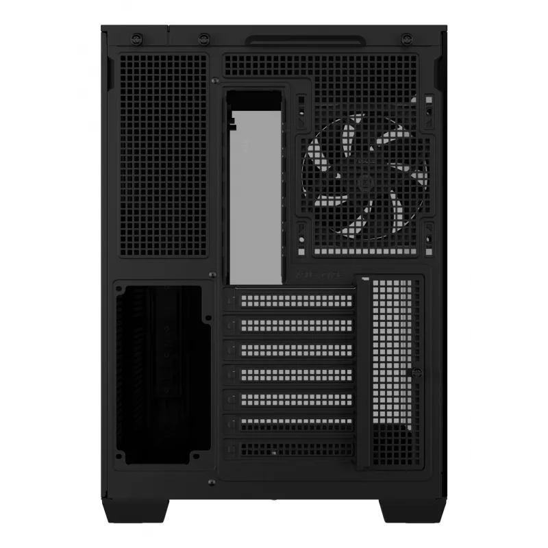 PC-Gehäuse ASUS A32 PLUS ATX, schwarz — gehärtetes Glas, RGB-Lüfter, USB-C, unterstützt ATX/Micro-ATX/Mini-ITX