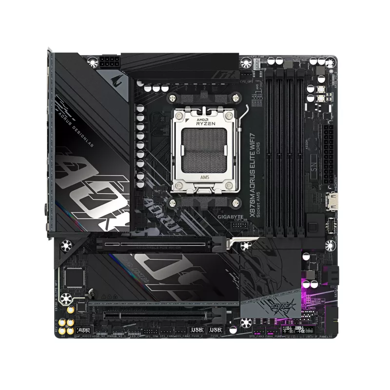 Motherboard GIGABYTE X870M AORUS ELITE WIFI7, AMD X870, Sockel AM5, ATX