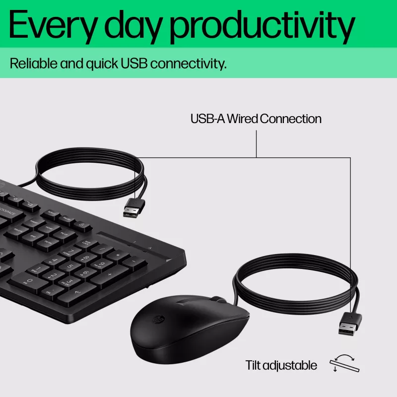 Maus HP 225 Kabelgebundene Maus und Tastatur Combo G2 USB
