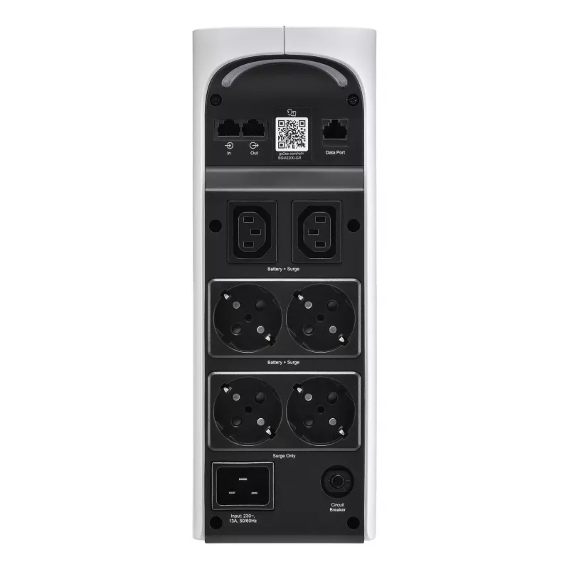 APC Back-UPS Pro, 2200VA/1320W, Tower, 230V, 4x Schuko- und 2x IEC C13-Ausgänge, RGB-Beleuchtung, reine Sinuswelle, Arctic (Weiß)