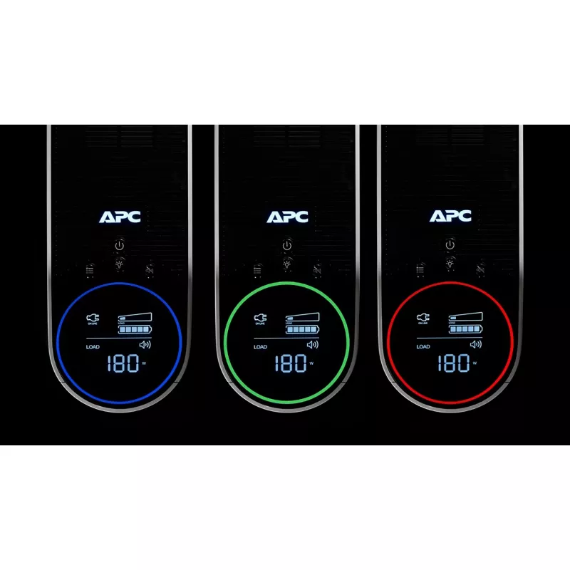 APC Back-UPS Pro, 2200VA/1320W, Tower, 230V, 4x Schuko- und 2x IEC C13-Ausgänge, RGB-Beleuchtung, reine Sinuswelle, Arctic (Weiß)