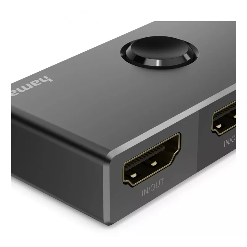 HAMA 8K HDMI Bidirektionaler Umschalter — 1 Eingang auf 2 Ausgänge / 2 Eingänge auf 1 Ausgang, Modell 00205324
