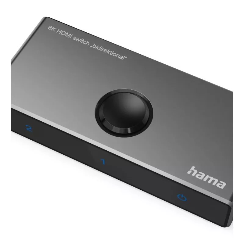 HAMA 8K HDMI Bidirektionaler Umschalter — 1 Eingang auf 2 Ausgänge / 2 Eingänge auf 1 Ausgang, Modell 00205324