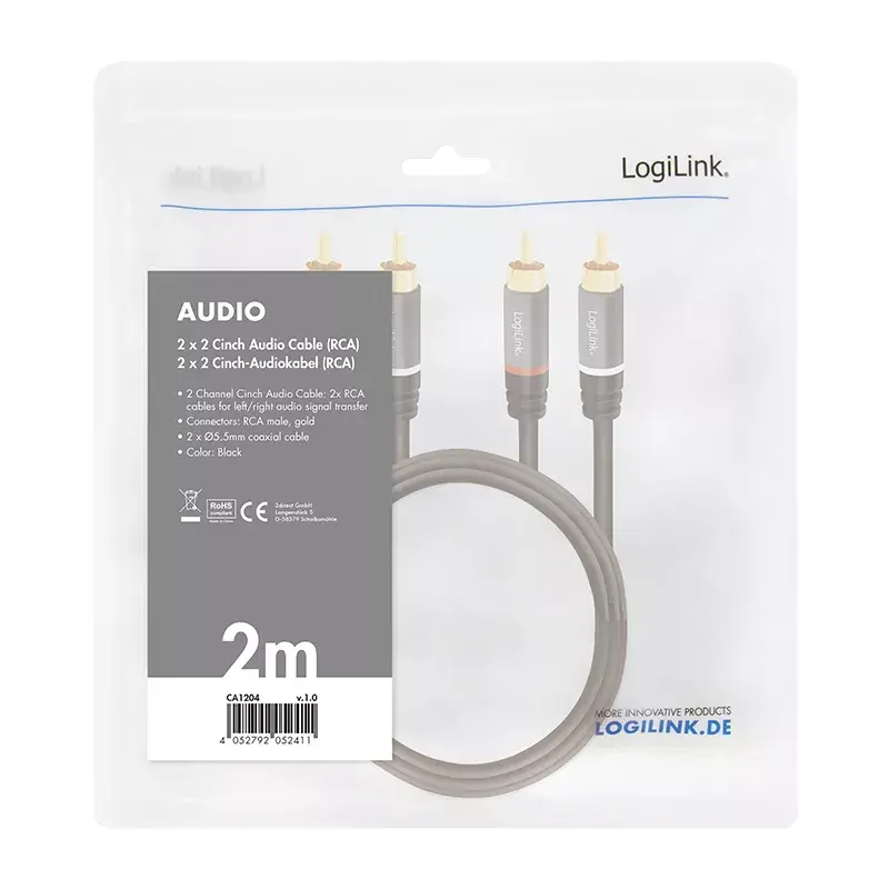 Audiokabel 2m LogiLink CA1204