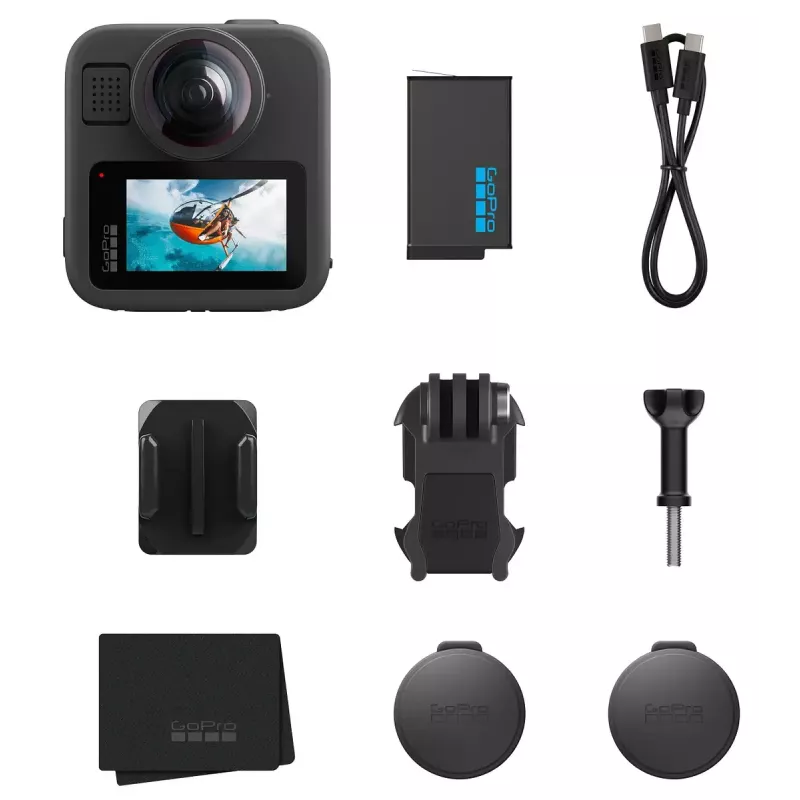 Actionkamera GoPro MAX 2 – 29,5 MP, 8K Ultra HD Video bei 100 fps, GPS, Wi‑Fi, integriertes LCD