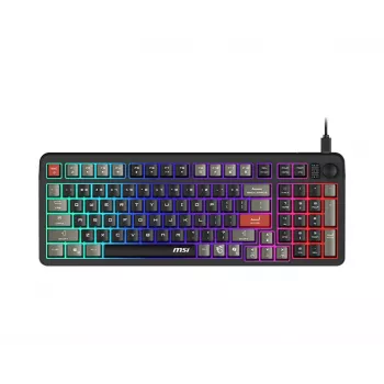 Tastatur MSI Forge GK110 – Full-Size (100 %), USB kabelgebunden, QWERTY US-Englisch, Membran, RGB-Hintergrundbeleuchtung, 97 Tasten, Schwarz