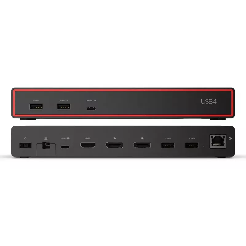 Dockingstation Lenovo ThinkPad USB4 Dock 5000 — Kabelgebunden Thunderbolt 4, 65 W PD, 3840×2160, HDMI, 4× USB-A, Gigabit-Ethernet, Schwarz