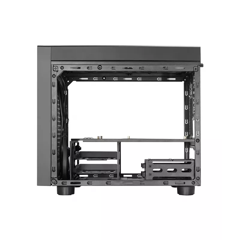 Computergehäuse CHIEFTEC CI-03B-OP Cube Schwarz — Cube-Formfaktor, unterstützt Micro ATX/Mini-ITX, 2x 3,5 Zoll + 2x 2,5 Zoll, 1x 200-mm-Frontlüfter