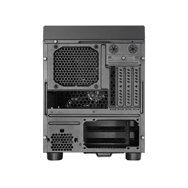 Computergehäuse CHIEFTEC CI-03B-OP Cube Schwarz — Cube-Formfaktor, unterstützt Micro ATX/Mini-ITX, 2x 3,5 Zoll + 2x 2,5 Zoll, 1x 200-mm-Frontlüfter